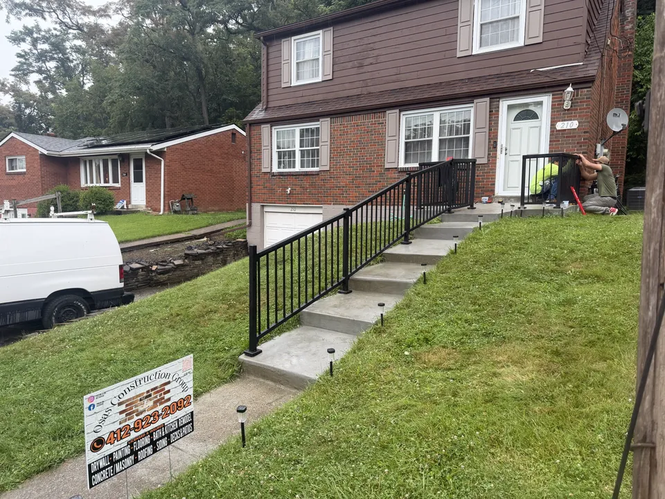 Completed front entry railings